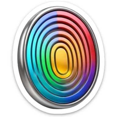 I want a logo that shows that you can create your own digital fingerprint, so that the logo is a fingerprint, but in a futuristic and professional way, and it looks very elegant, using colors that make it look like it belongs to the wealthy.I want it to be 3D. sticker