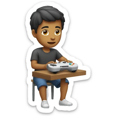 Garçon qui joue à la console  sticker