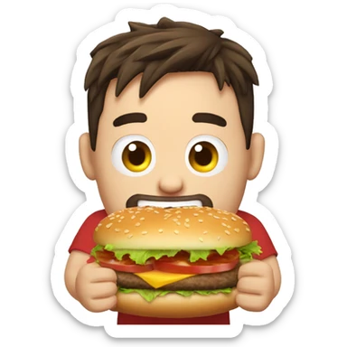 Messi comiendo hamburguesa sticker
