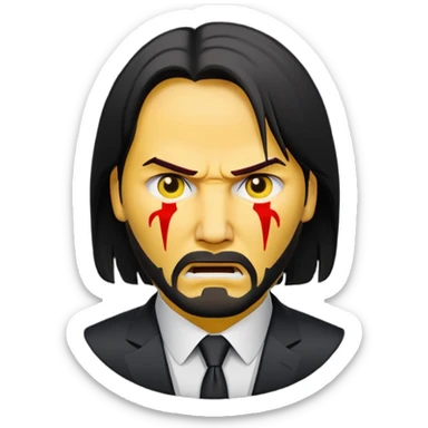 Angry John wick emoji 100x100 pixel sticker