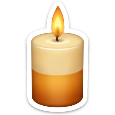 cozy autumn candle, beige colours sticker