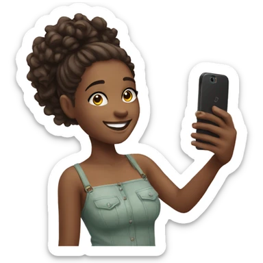 smiling girl taking selfie indoors sticker
