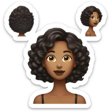 Fille bronzer avec les cheveux noir sticker