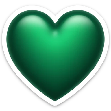 regular dark green heart  sticker