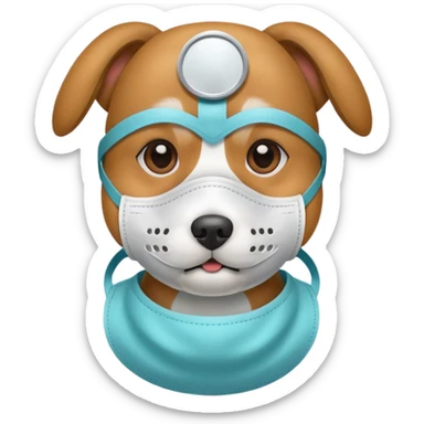  dog Wearing Medical Mask sticker