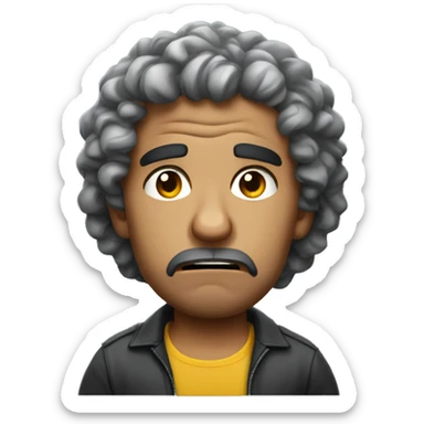 Curly puerto rican man angry  sticker
