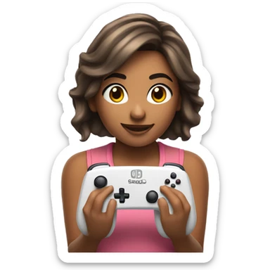 Una chica jugando a la Nintendo switch  sticker