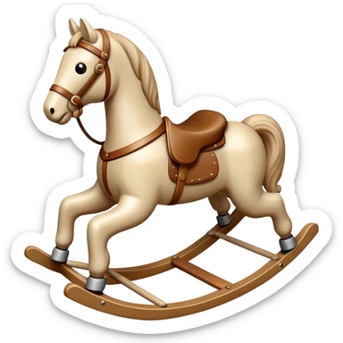 Beige rocking horse toy sticker