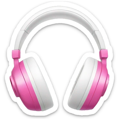 White headphones with pink bows on both sides sticker