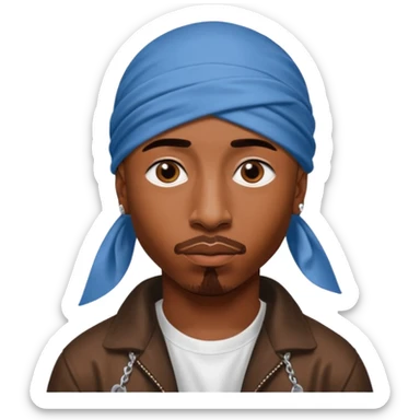 2Pac only face and durage sticker