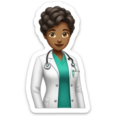 Infirmière 👩🏻‍⚕️ cheveux brun sticker