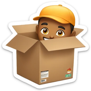 A food delivery man in a food delivery box

 sticker