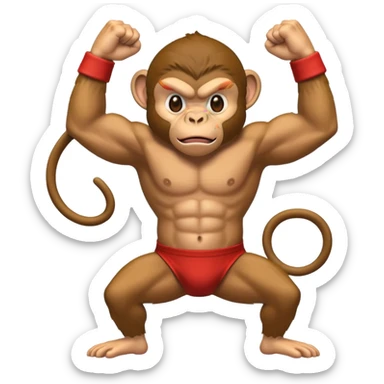 monkey beating up sticker