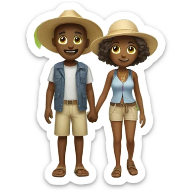vacation Boy and the Girl  sticker