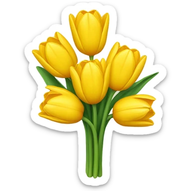 Yellow tulip bouquet  sticker