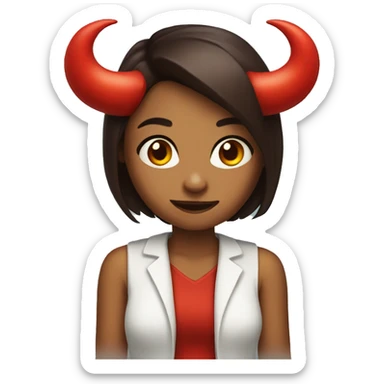 Girl with red devil horns sticker