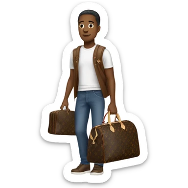 Man carrying Louis Vuitton  sticker