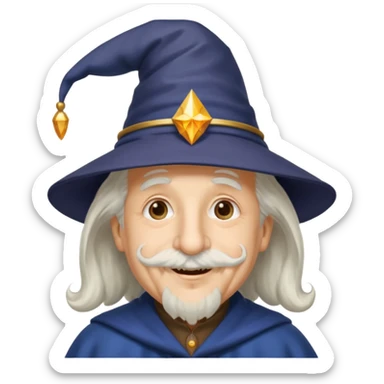 Albert Einstein, wearing wizard hat custome sticker
