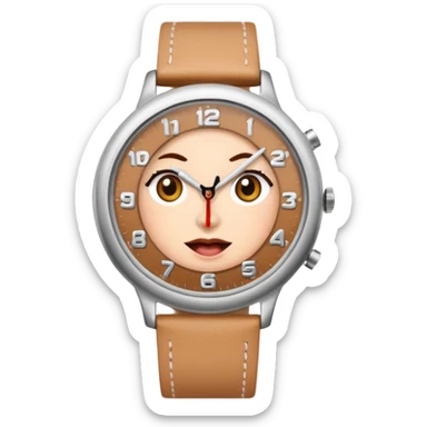 Surprisingly goofy once they open up. Strong, loyal, and incredibly supportive — but still hates wasting time. woman silly but with a watch  sticker
