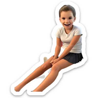 smiling girl in skirt sticker