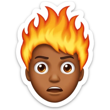 african american hair on fire frustrated emoji sticker
