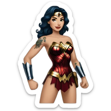 Wonder Woman avec des tatouages  sticker