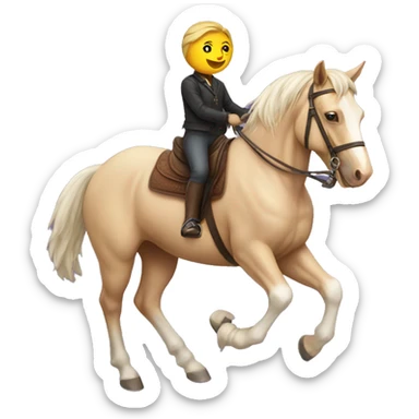 cat riding a horse sticker