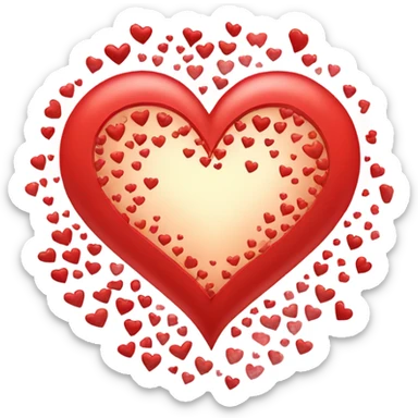 Big heart radiating smaller hearts sticker