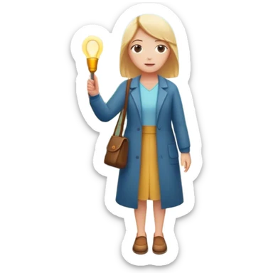  woman standing in front of a long road, looking forward with confidence—behind her, multiple closed doors symbolizing rejection, but one door ahead is glowing, representing the path forward. In her hand, she holds a small bright light, symbolizing her knowing—her guide. sticker