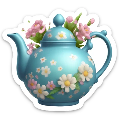 Teapot with flowers ￼ sticker