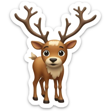 Raindeer with bow sticker