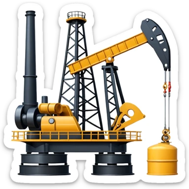Land rig oil and gas sticker