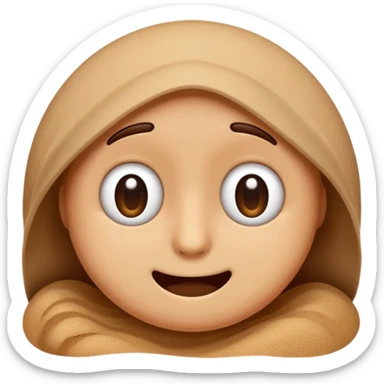 Emoji embarrassment brown sand color sticker