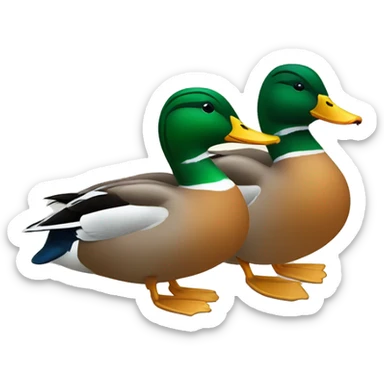 a male and a female mallard ducks in love sticker