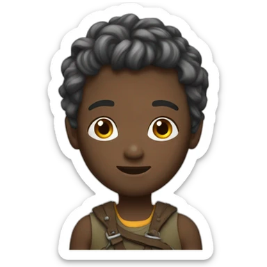 Boy with wiking hait sticker