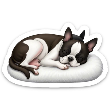boston terrier sleeping sticker