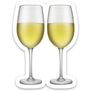 toasting of two glasses with white wine sticker