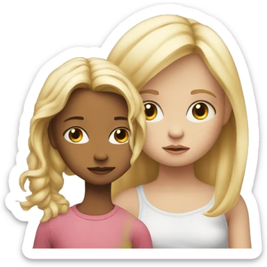blonde child does not give a toy to another sad blonde child sticker