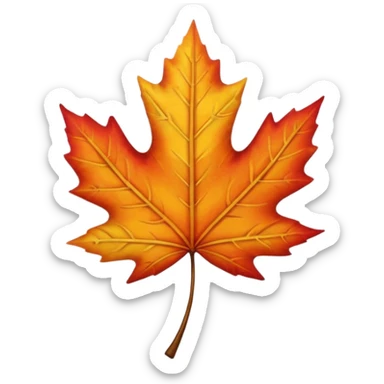 emoji of fall leaf sticker