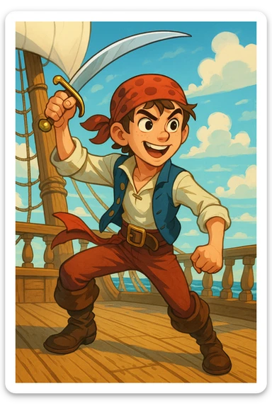 Un pirate ados de 14 ans qui adore combattre en épée sticker