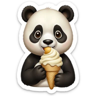 Panda eating ice cream look sticker