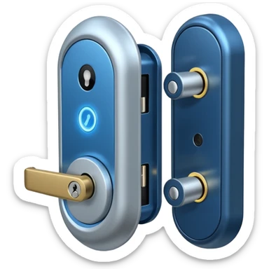 Electronic Door Lock System with card insert in line hole and blue light sticker