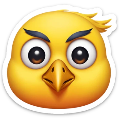 a bird which has died and is lying on its back with cartoon x's in the eyes sticker