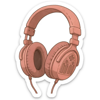 pink gothic headphones sticker
