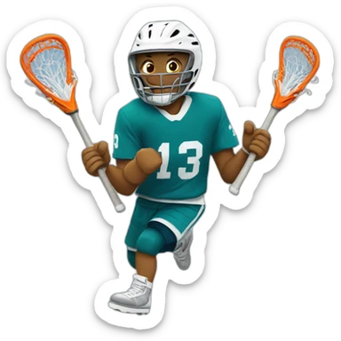 Lacrosse player celebration sticker