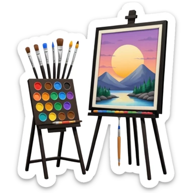 room (cozy art studio) sticker