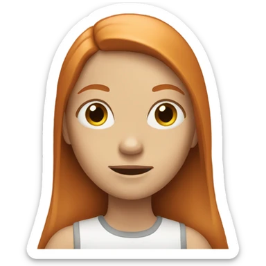 A girl has ginger, straight long hair. sticker