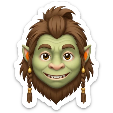 Norsk skogstroll med brunt hår og lang dusk-hale sticker