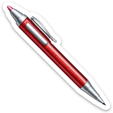 red glitter office supplies sticker