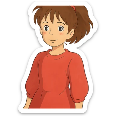 ghibli style girl character sticker